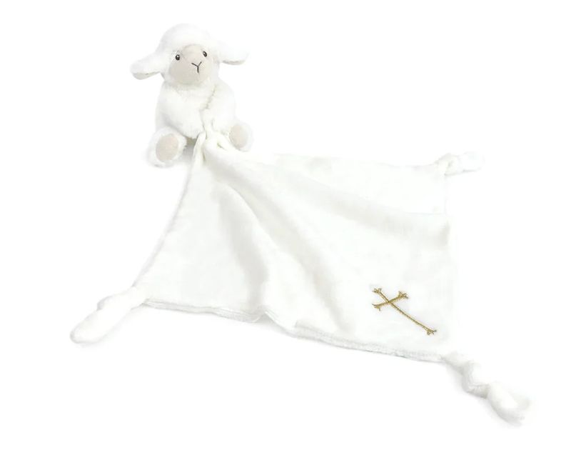Religious Loyal Lamb Knotted Security Blanket