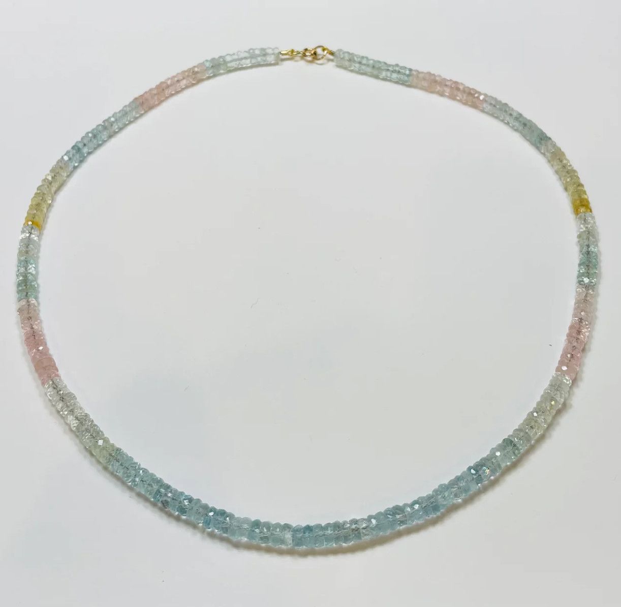 Cotton Candy Aquamarine Heishi Necklace