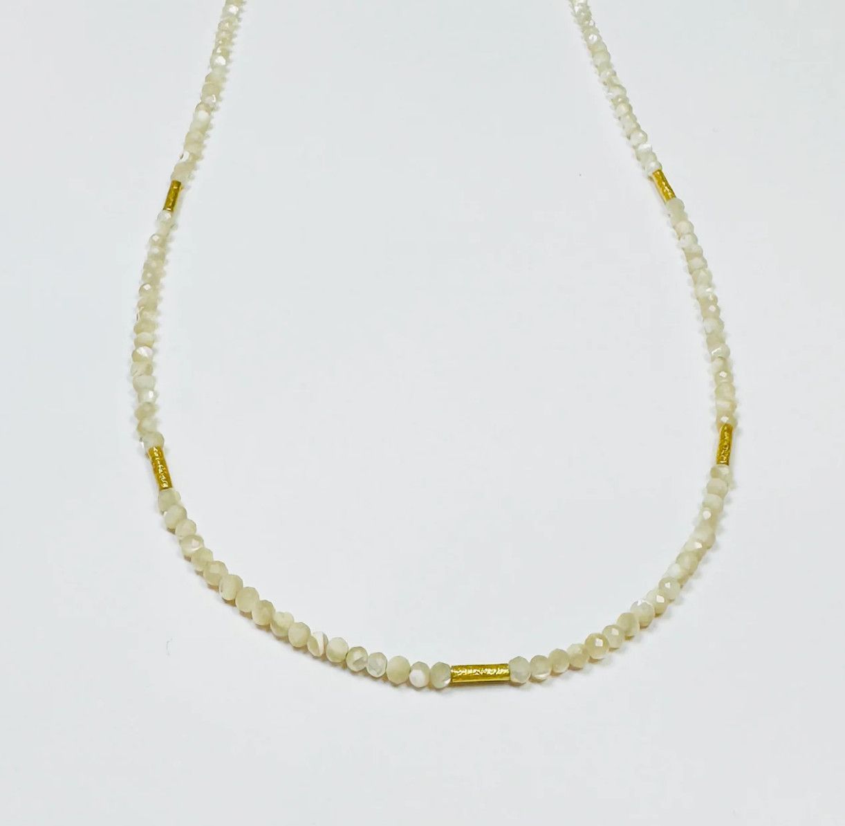 Delicate Five Bar Necklace- Mother of Pearl
