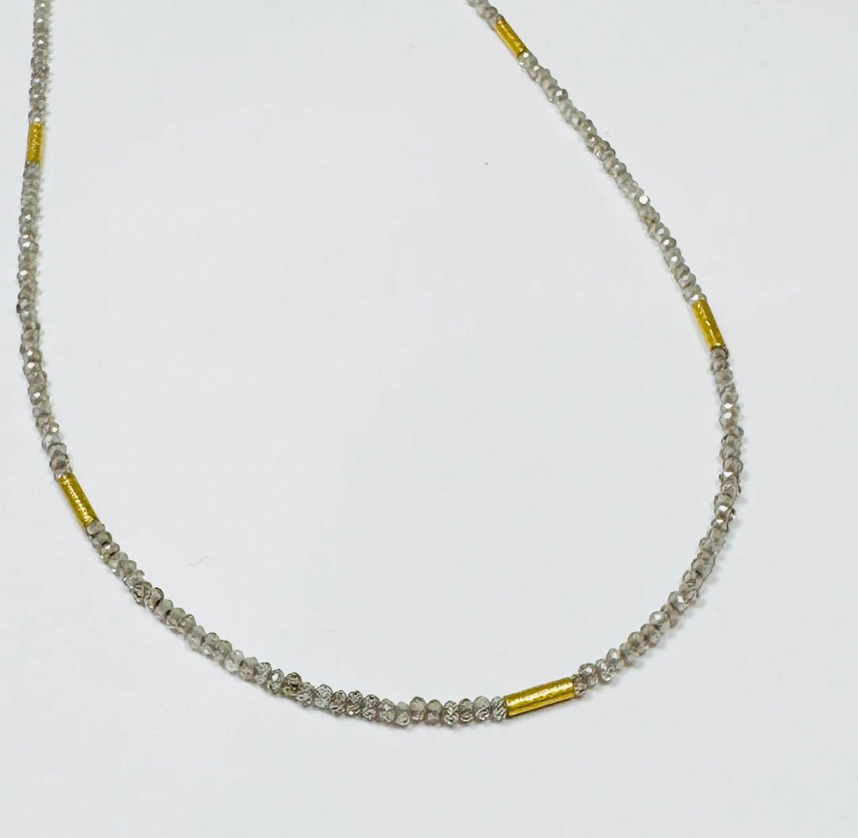 Delicate Five Bar Necklace- Zircon