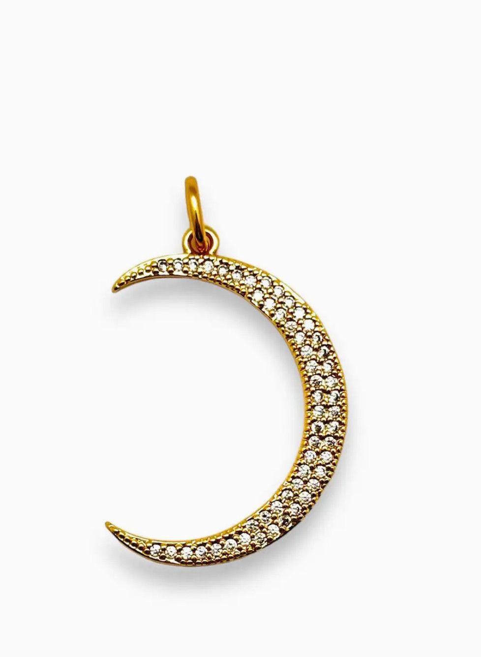 Crescent Pave Moon Pendant