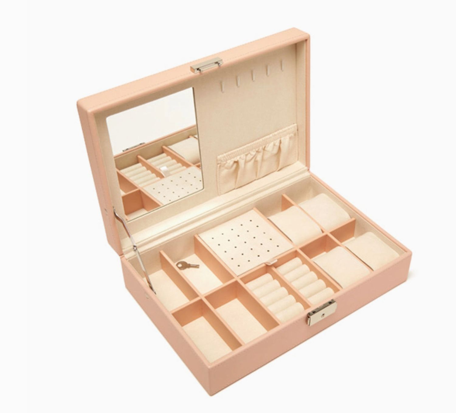 Riley Single Hinged Jewelry Box- Pink