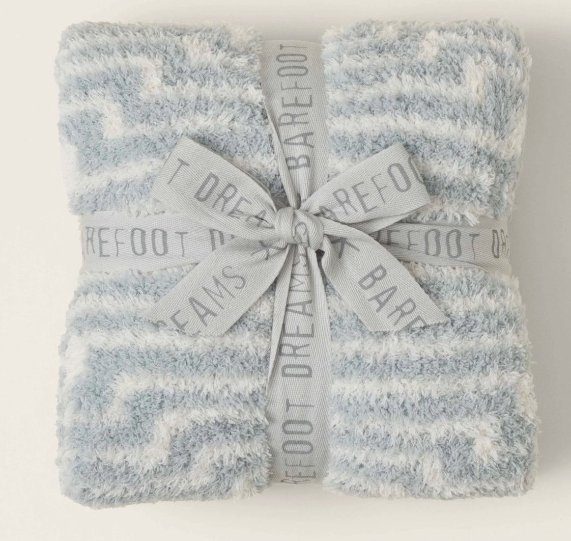 CozyChic Geo Stripe Stroller Blanket- Blue Water