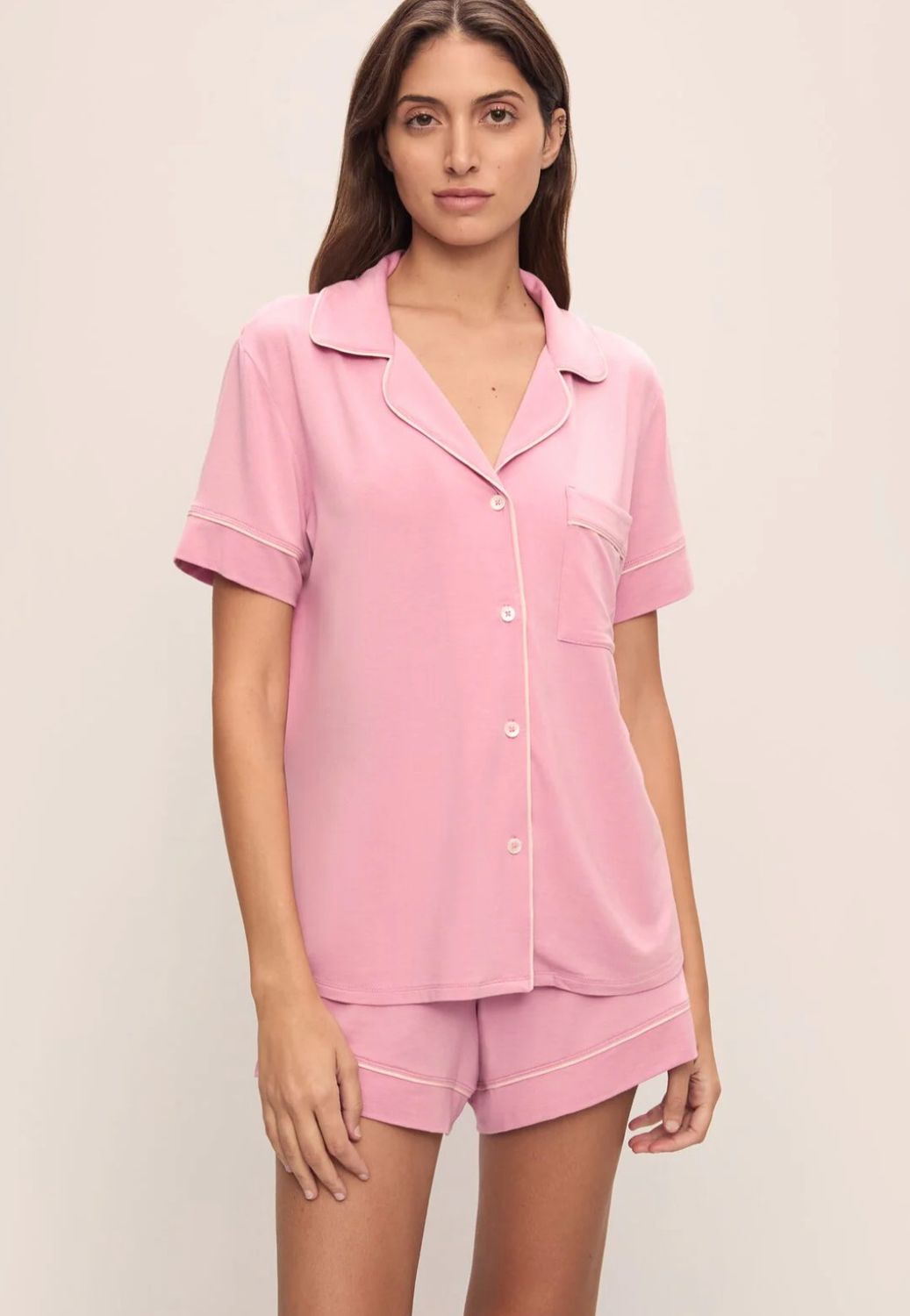Gisele Relaxed Short PJ Set- Rose Quartz/Petal Pink