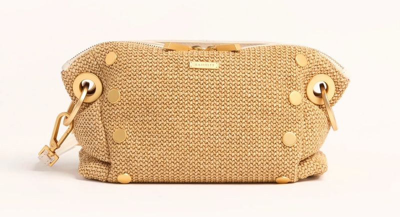Hammitt Daniel Crossbody Clutch Sml- Calla Lily White Raffia