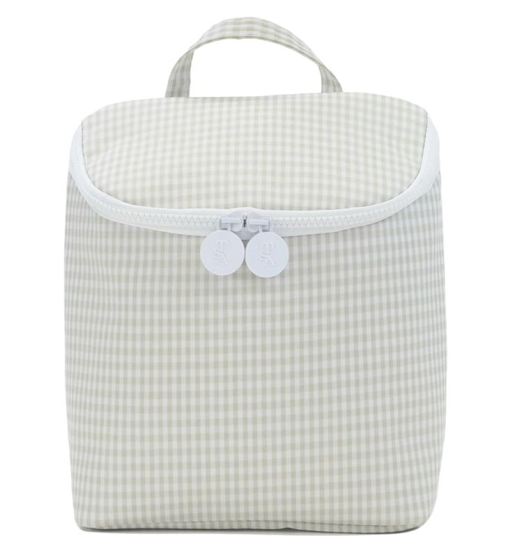 TRVL Take Away Insulated Lunch Bag- Gingham Pearl Grey