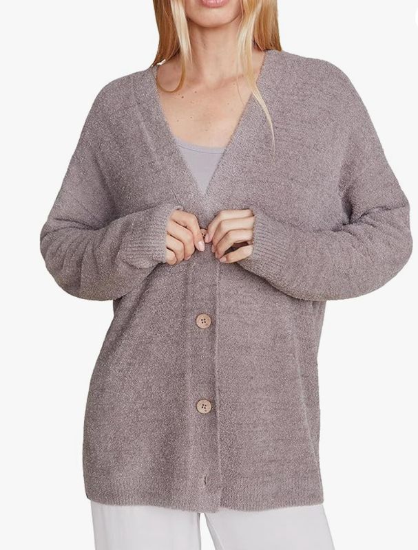 BFD Cozychic Lite Cable Button Cardi in Beach Rock