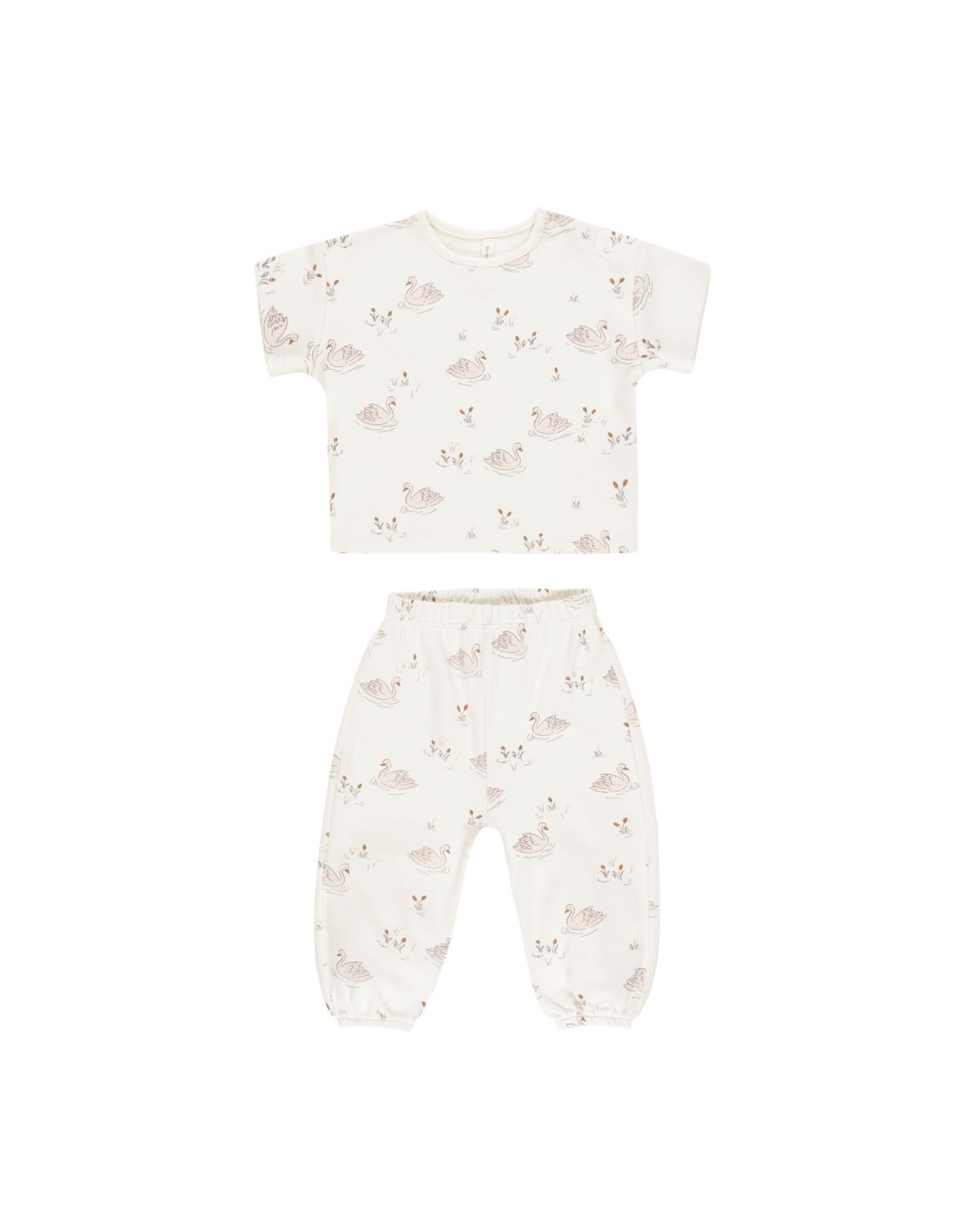 Jersey Tee and Pant Set- Swans