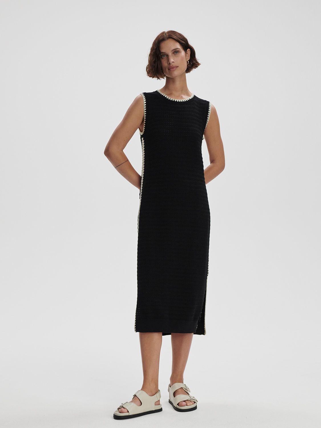Dwight Tank Knit Dress- Black/White