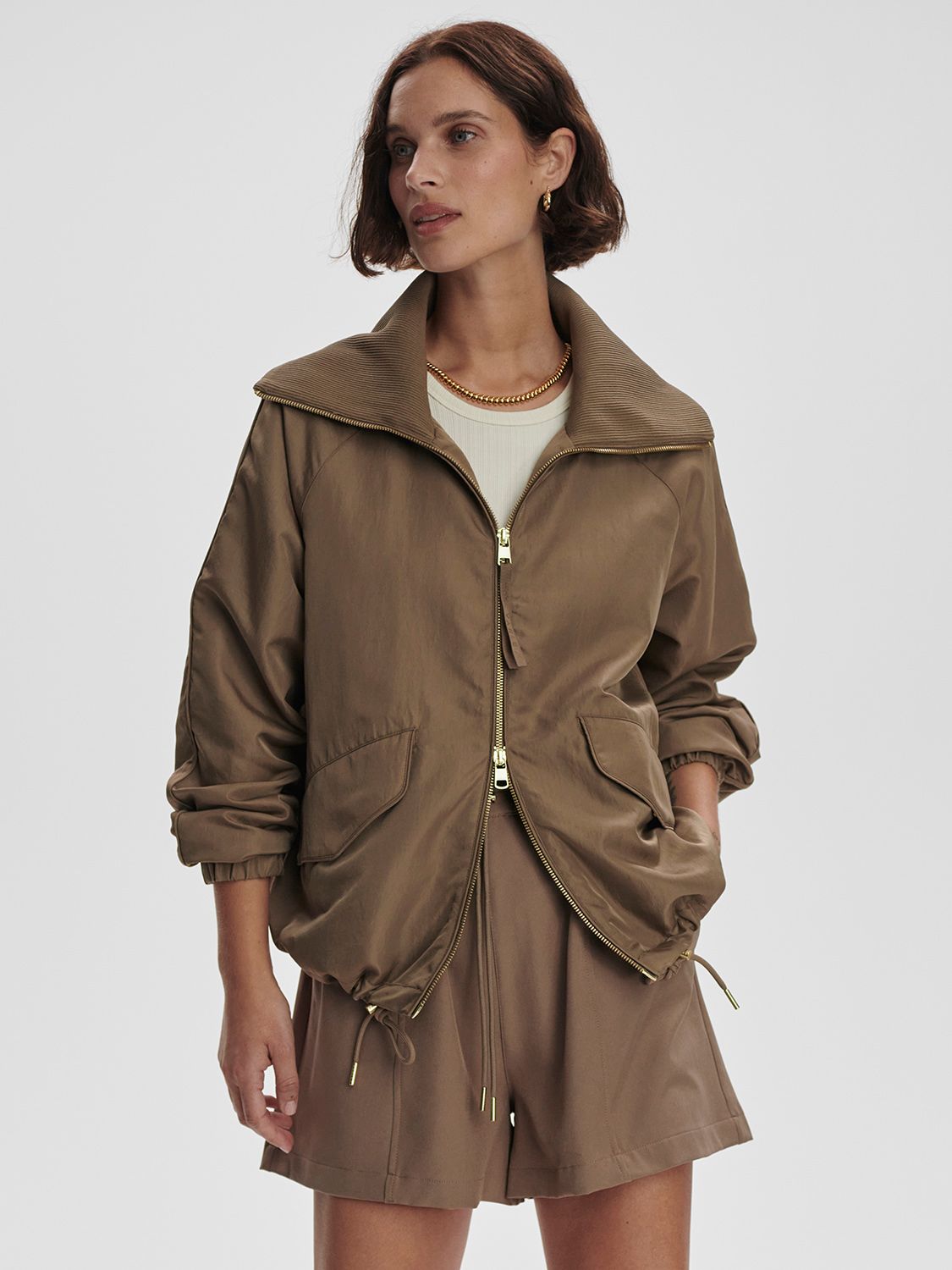 Morven Blouson Jacket- Taupe Stone