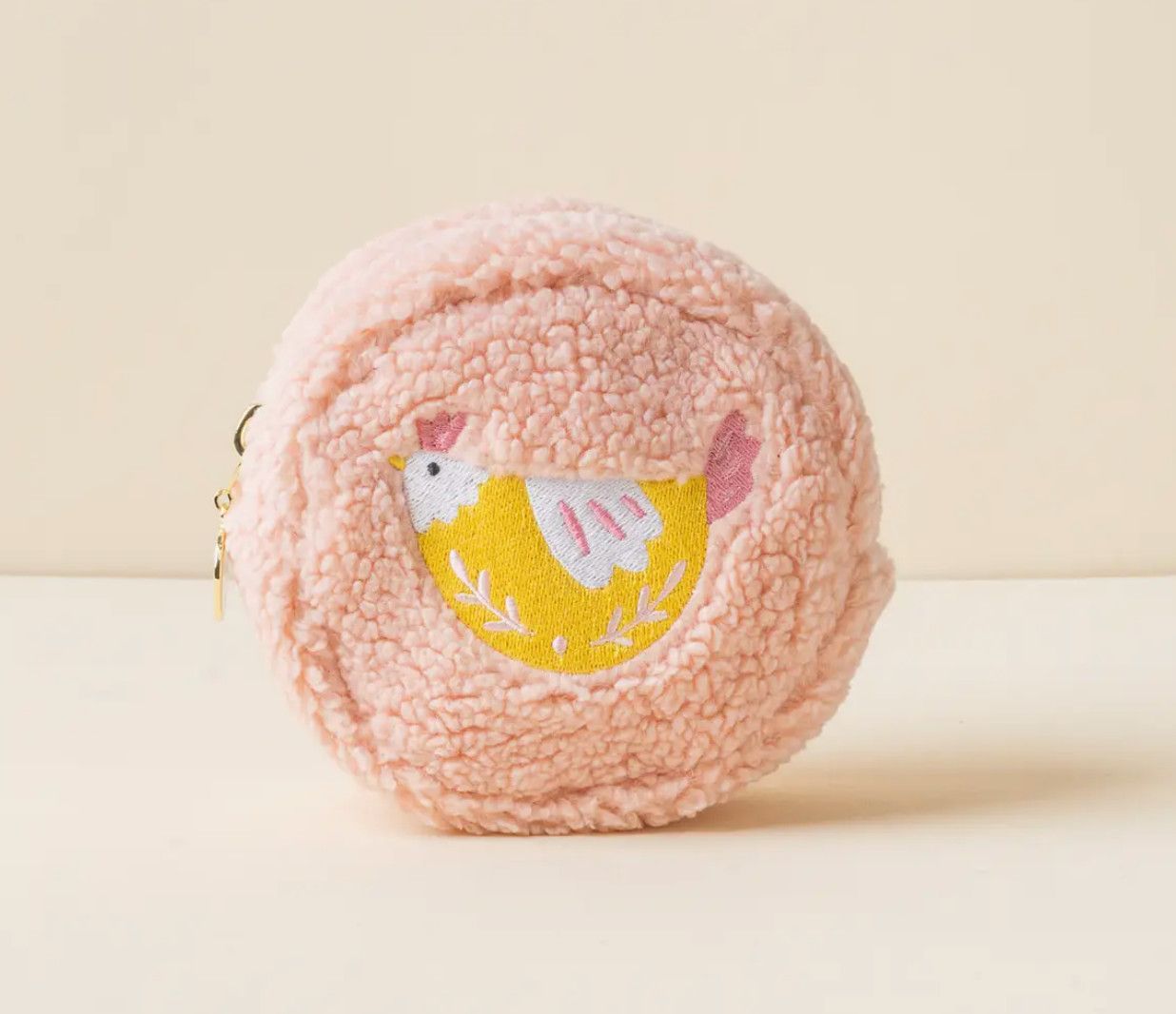 Circle Teddy Pouch- Spring Chicken