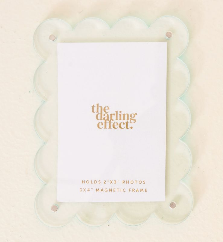 Mini Acrylic Picture Frame Magnet- Pale Blue