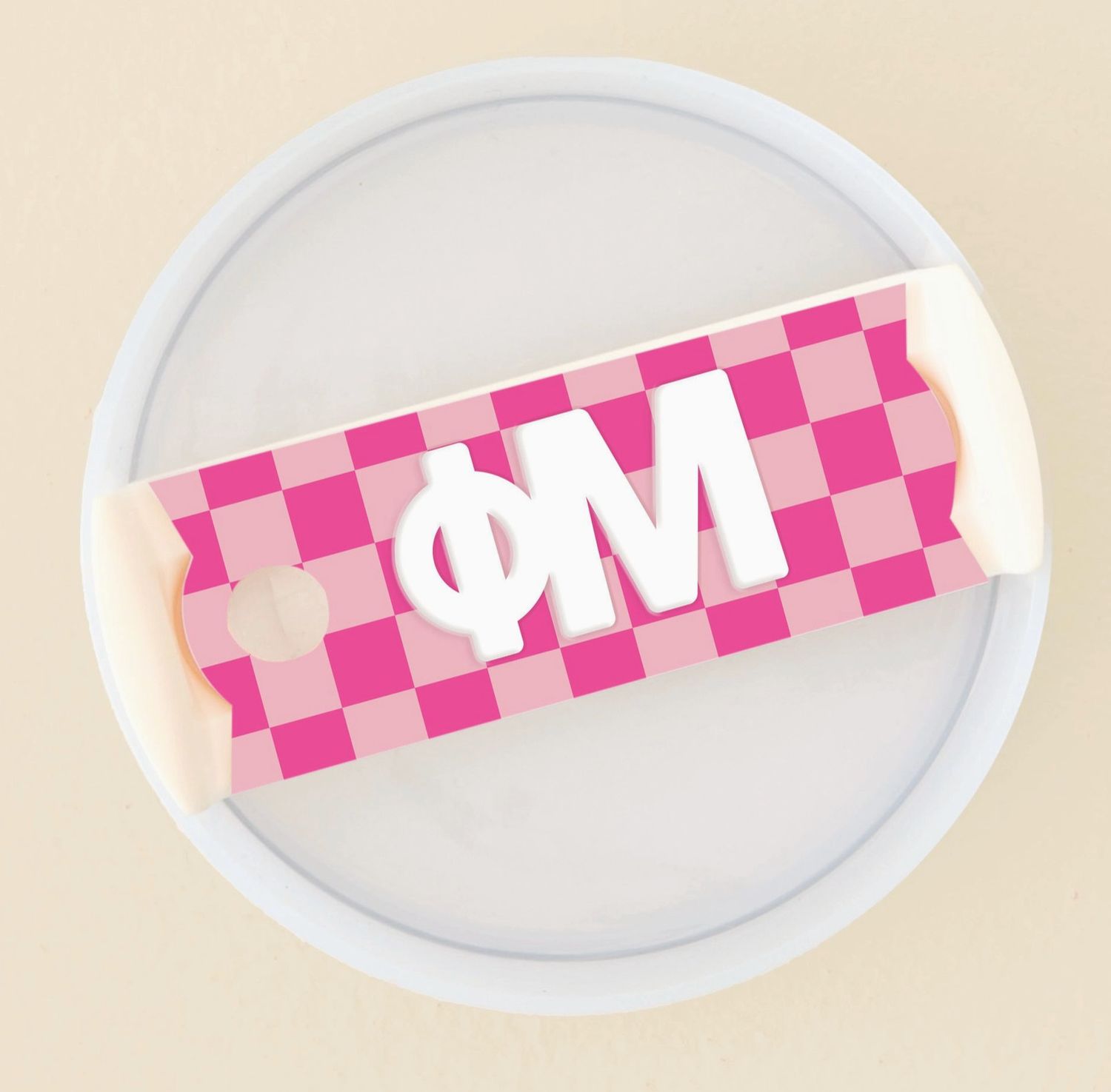 Sorority Tumbler Lid Tag Phi Mu