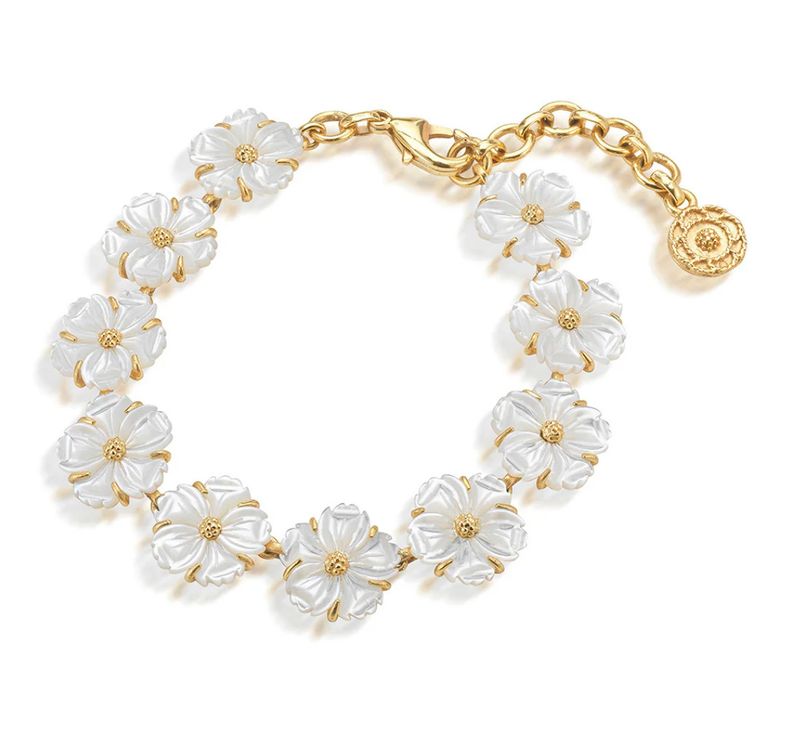 Mermaid Garden Petite Riviere Bracelet 7"+1.5" MOP