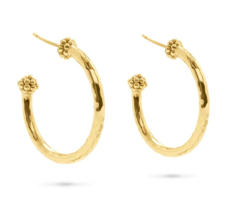Berry Slice Medium Hoop Earrings- Gold