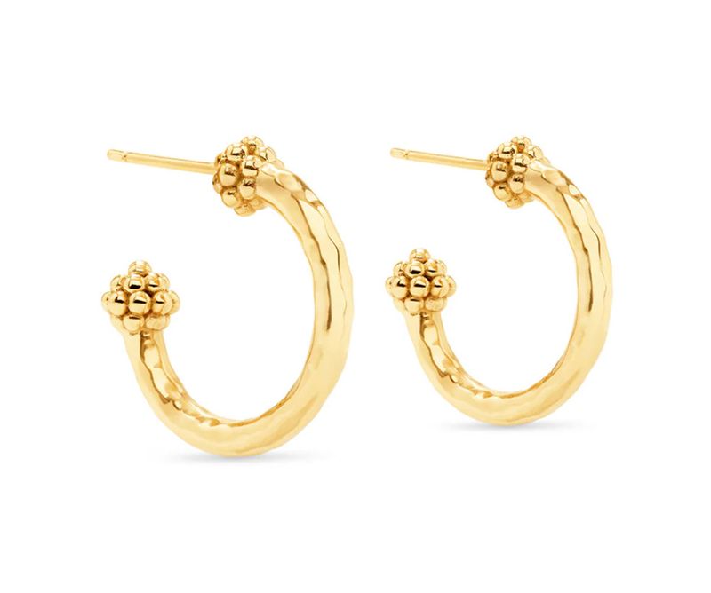 Berry Slice Small Hoop Earrings- Gold