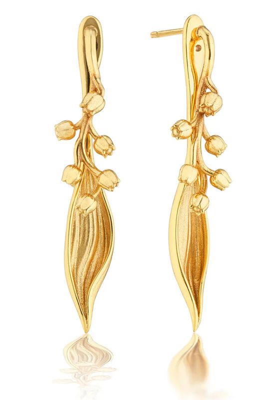Meadow Lily of the Valley Convertible Earrings- Gold