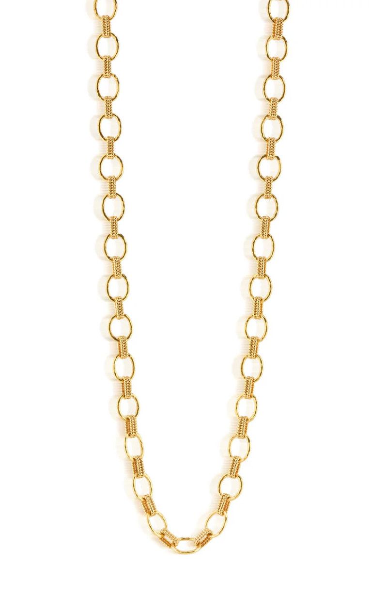 Cleopatra Small Link Necklace 32&quot;- Gold