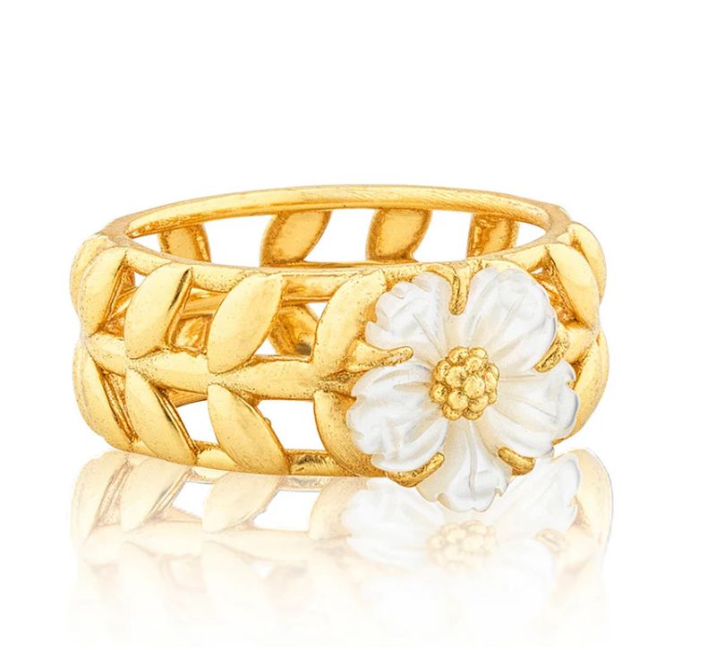 Villandry Fleur Vine Ring- Size 8- MOP