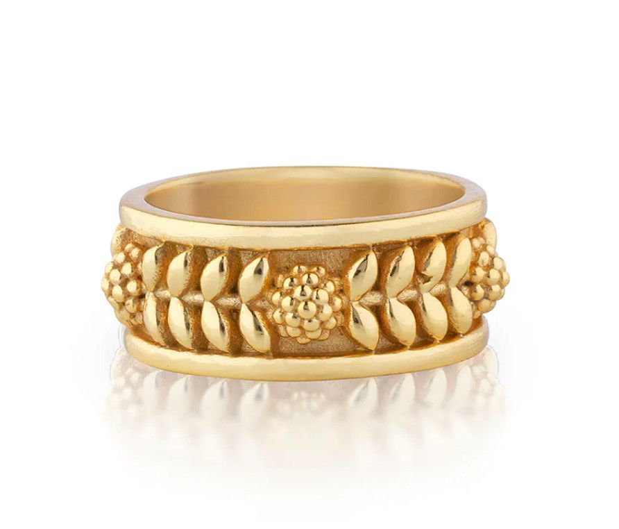 Berry Vine Ring- Size 8 - Gold