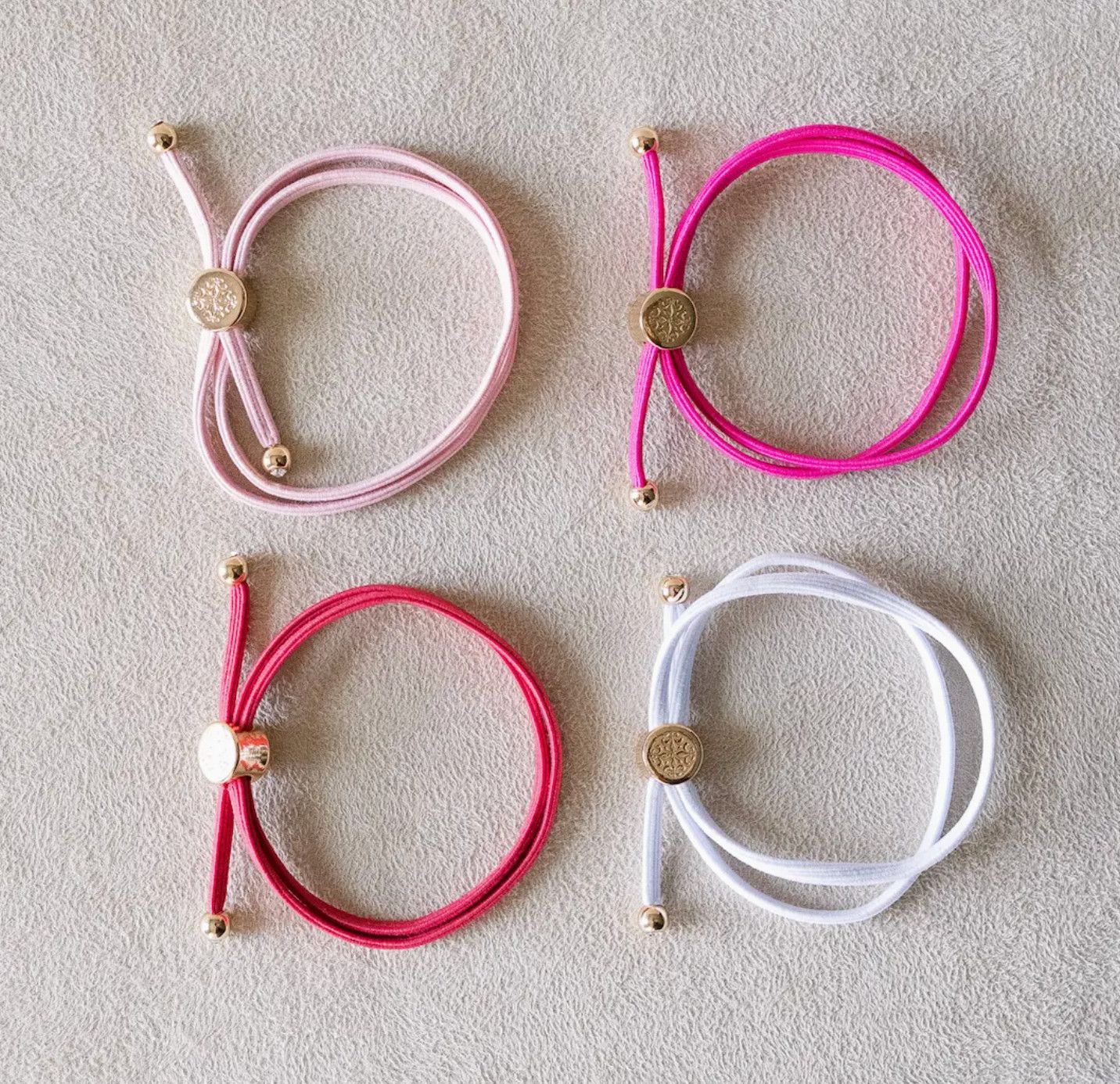 Skinny Hair Tie Set- Pink
