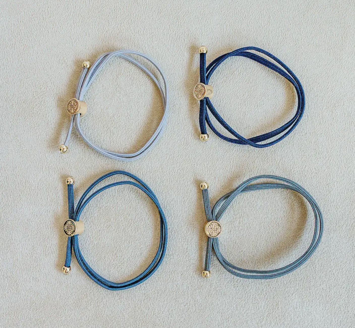 Skinny Hair Tie Set- Marine