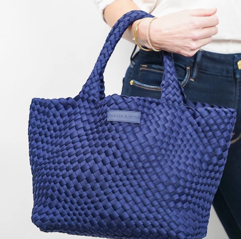 Navy Woven Tote