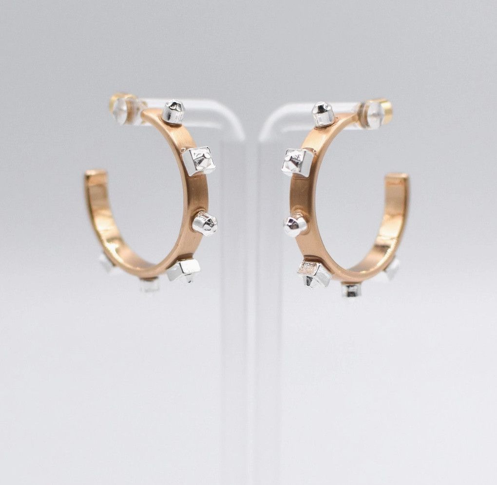 Mixed Metal Hoop- Gold