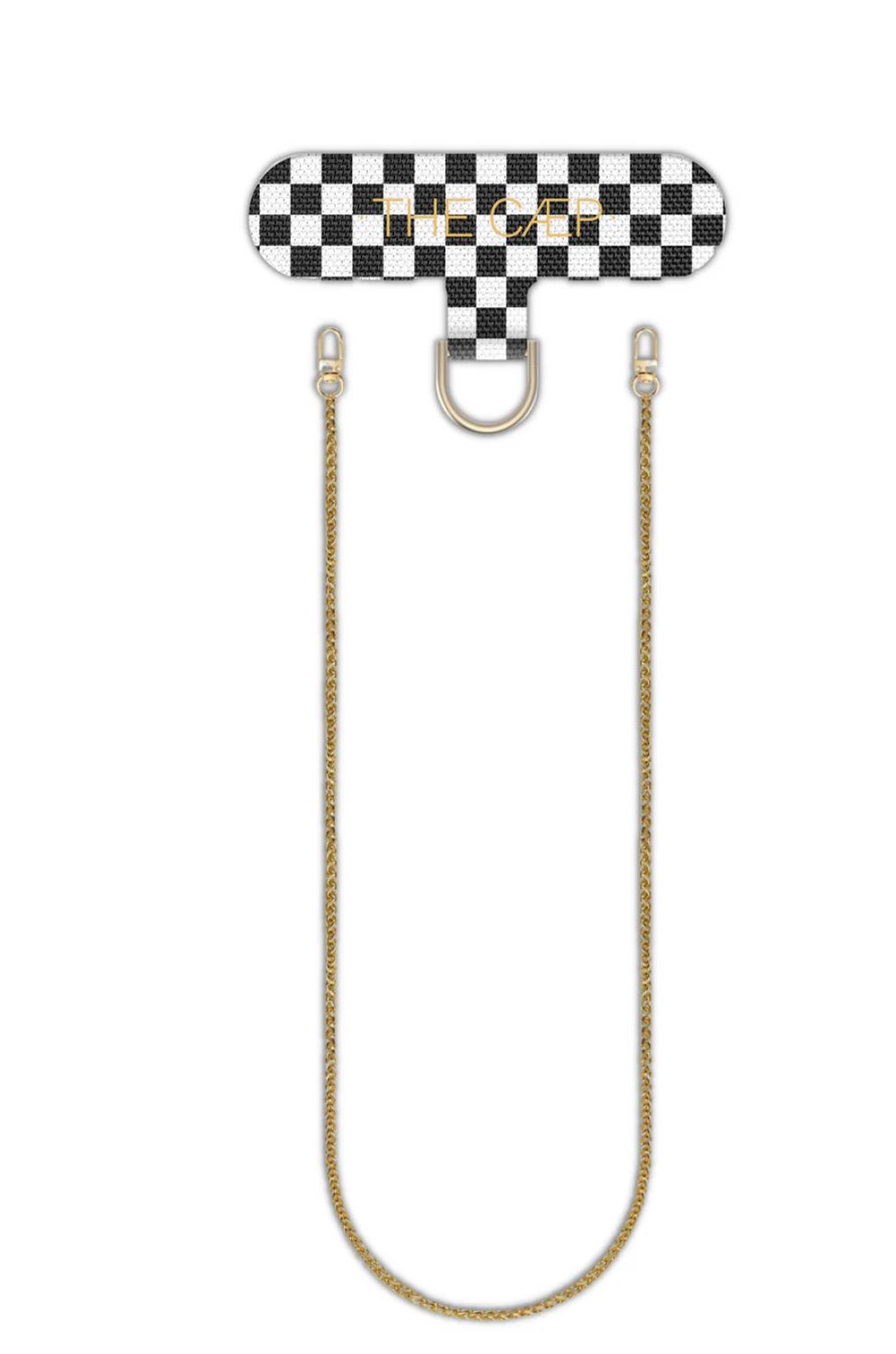 Universal Phone Hitch + Goldi Crossbody Black Checkered, Regular 47 inches