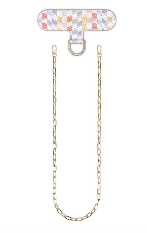 Universal Phone Hitch + Gold Paperclip Crossbody Smiley  Checkered, Maxi 55 inches