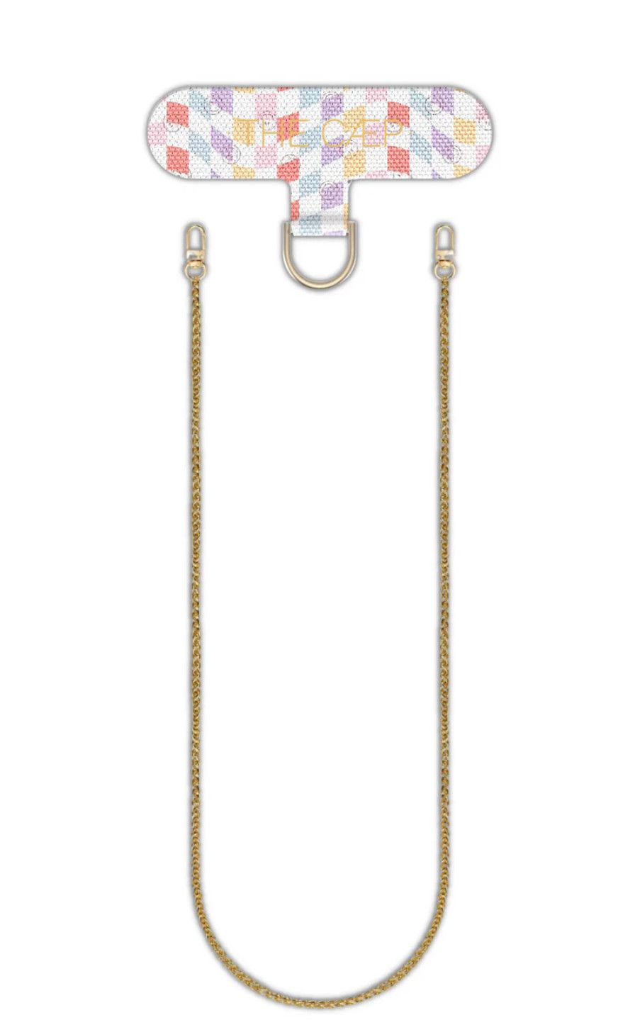Universal Phone Hitch + Goldi Crossbody Smiley Checkered, Regular 47 inches