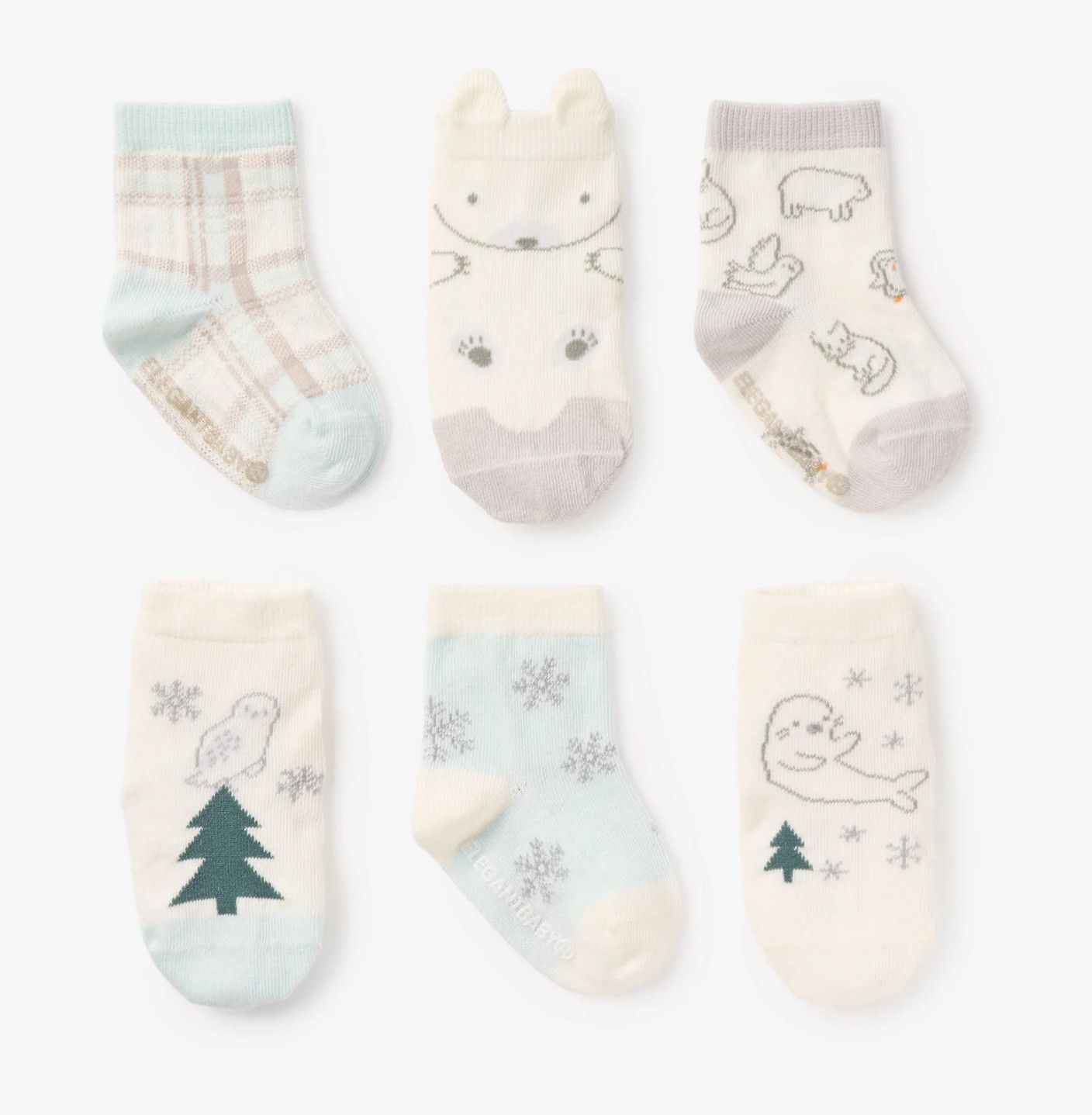 EB Artic Family Socks, 6 pk, 0-12 mths