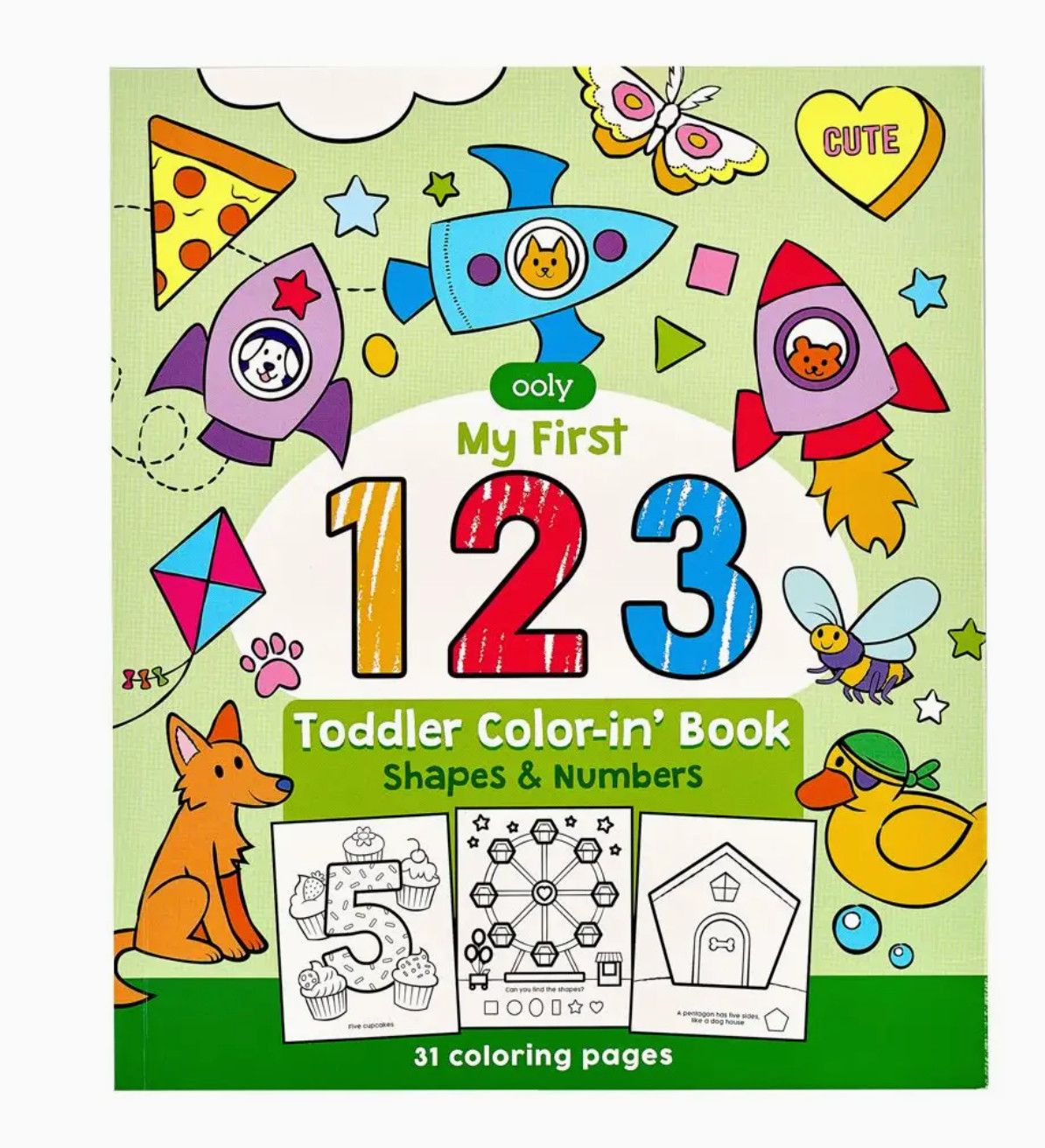 Ooly 123 Shapes + Numbers Toddler Coloring Book