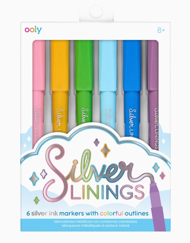 Silver Linings Outline Markers - Set of 6
