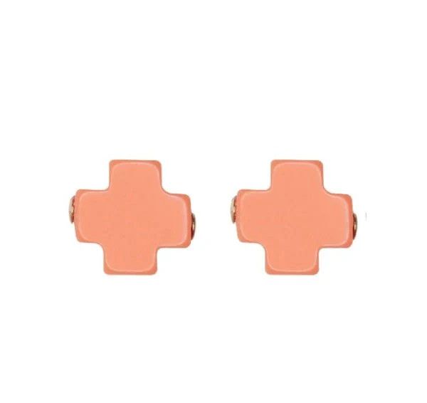 EN Signature Cross Stud- Coral