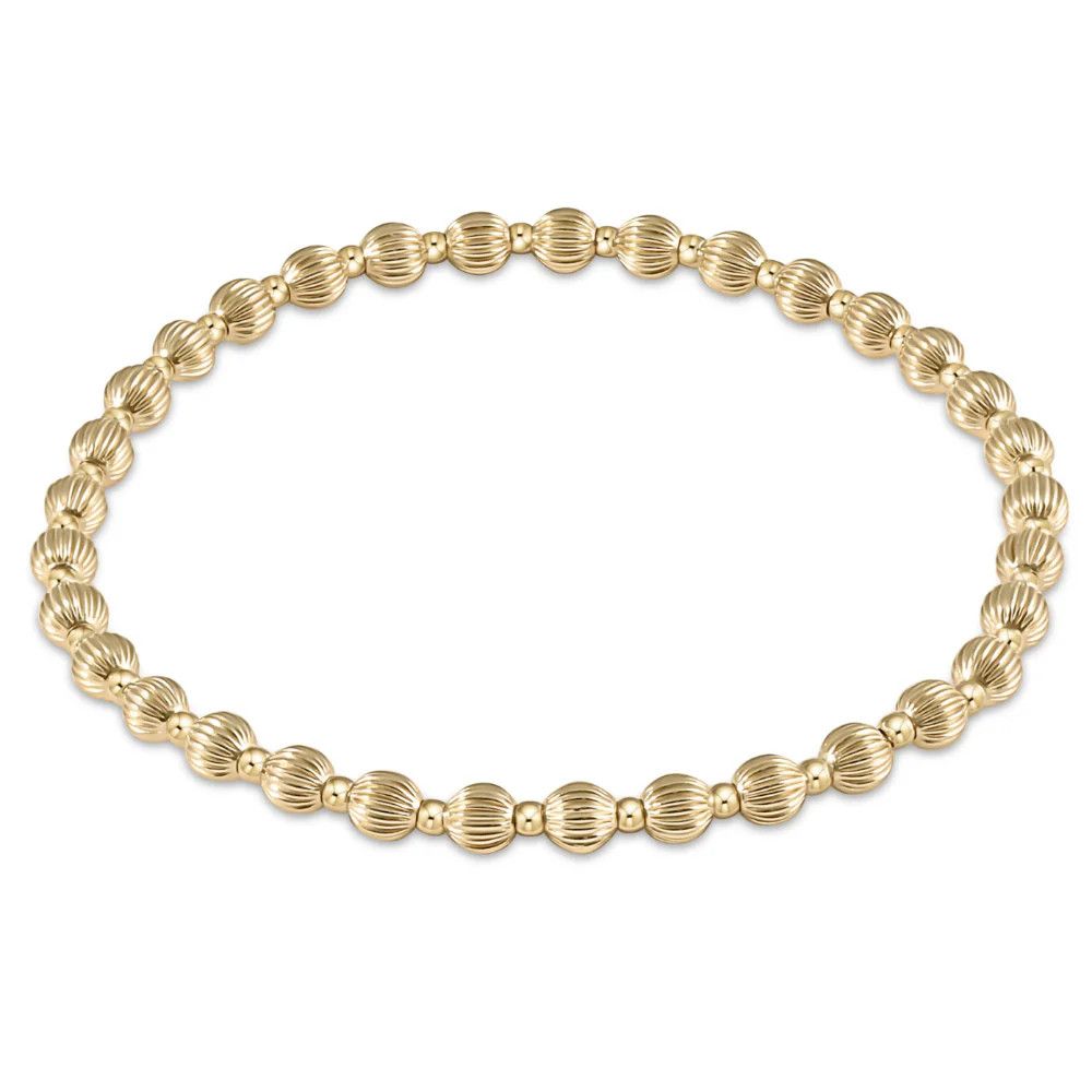 EN Dignity Grateful Pattern 4mm Bead Bracelet- Gold