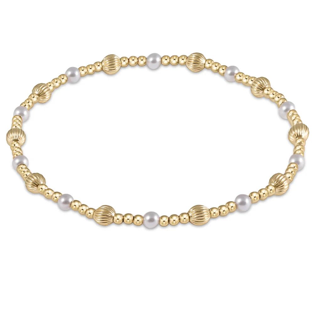EN Dignity Sincerity Pattern 4mm Bead Bracelet Pearl