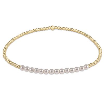 EN Gold Bliss 2mm Bead Bracelet - Pearl
