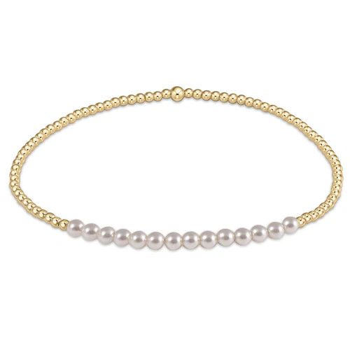 EN Gold Bliss 2mm Bead Bracelet - Pearl