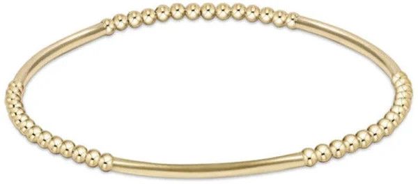 EN Bliss Bar Pattern Smooth 2.5mm Bead Bracelet Gold