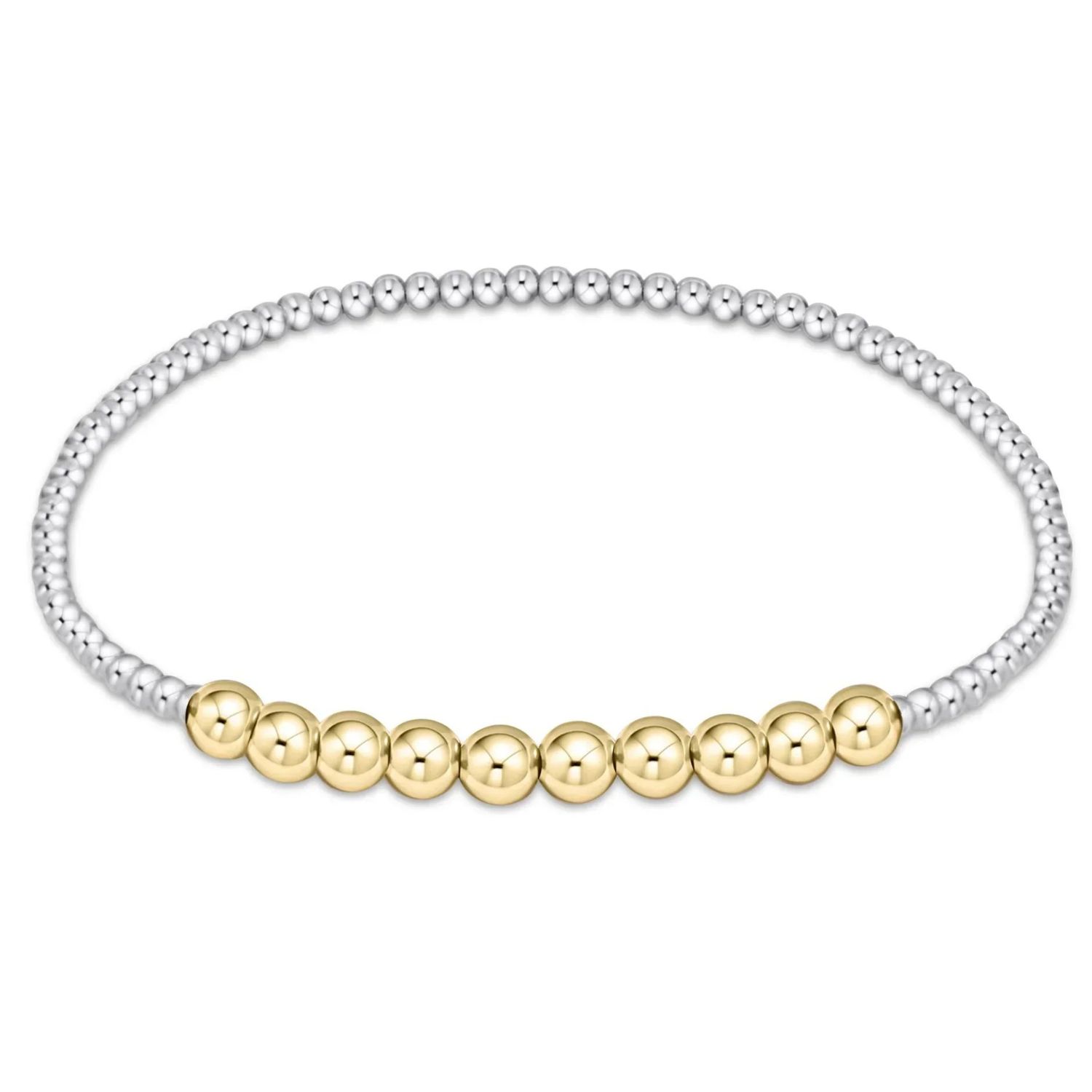 Classic Beaded Bliss 2mm Bead Bracelet - 4mm -Mixed Metal