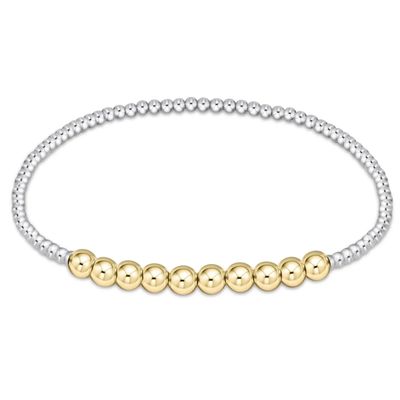 Classic Beaded Bliss 2mm Bead Bracelet - 4mm -Mixed Metal