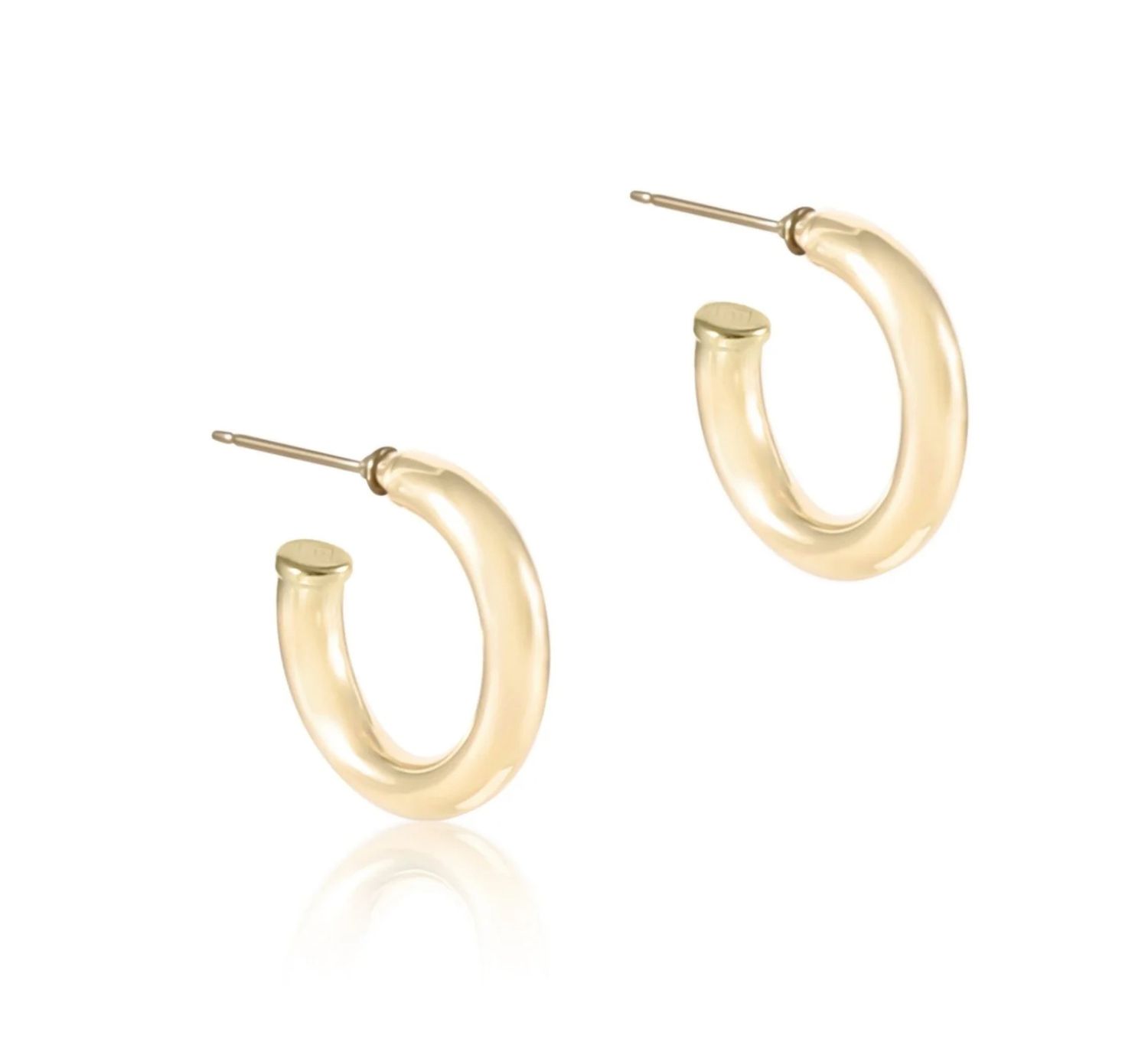EN Round Gold 0.5&quot; Post Hoop- 4mm Smooth