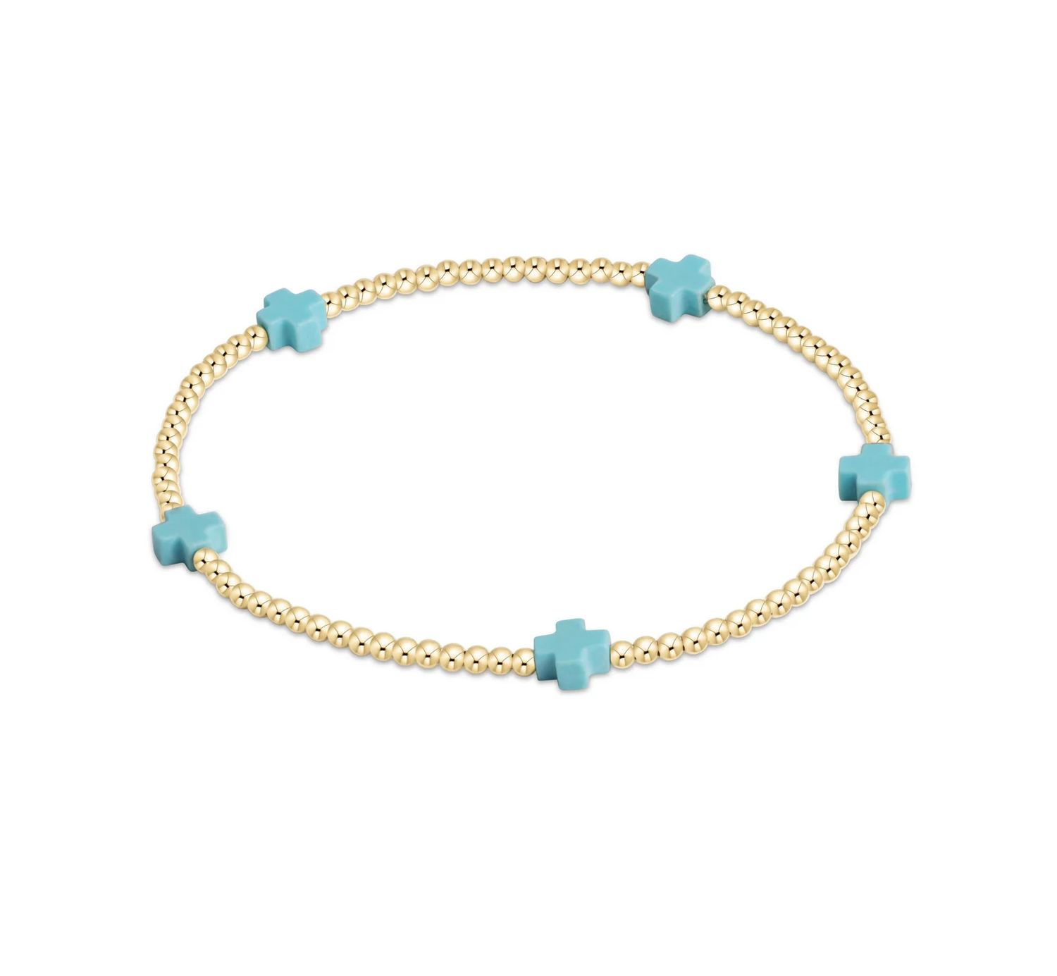 Egirl Signature Cross Bracelet 2mm- Turquoise