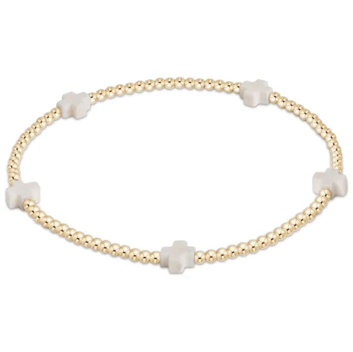 Egirl Signature Cross Bracelet 2mm- Off White