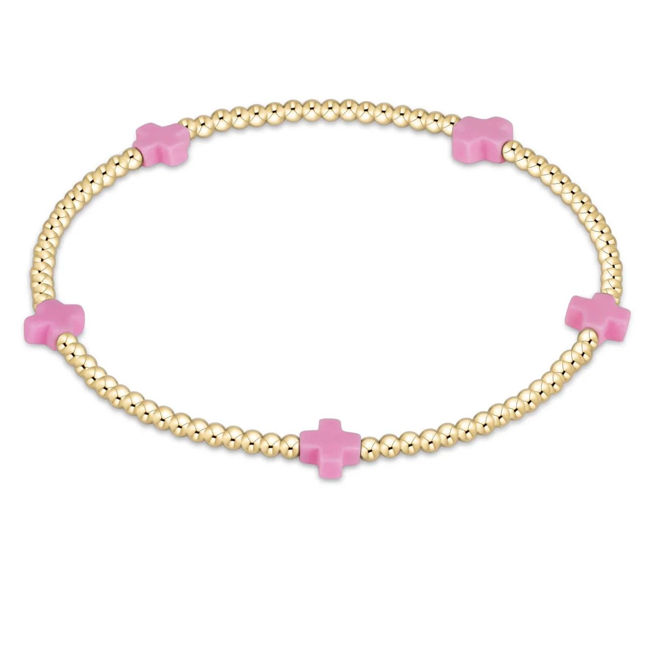 Egirl Signature Cross Bracelet 2mm- Bright Pink