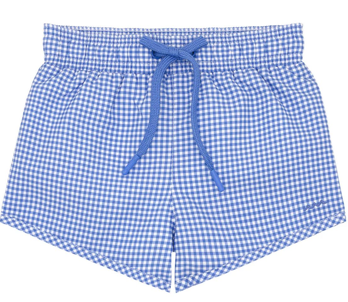 Boys Sky Blue Gingham Boardie