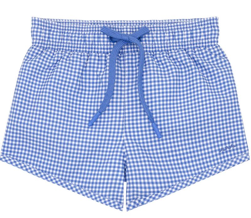 Boys Sky Blue Gingham Boardie