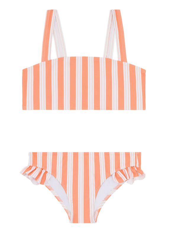 Girls Swizzle Stripe Papaya Bikini