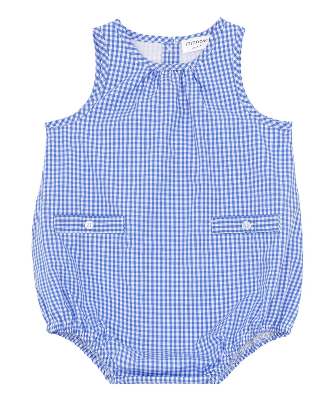 Baby Sky Blue Gingham Bubble Romper